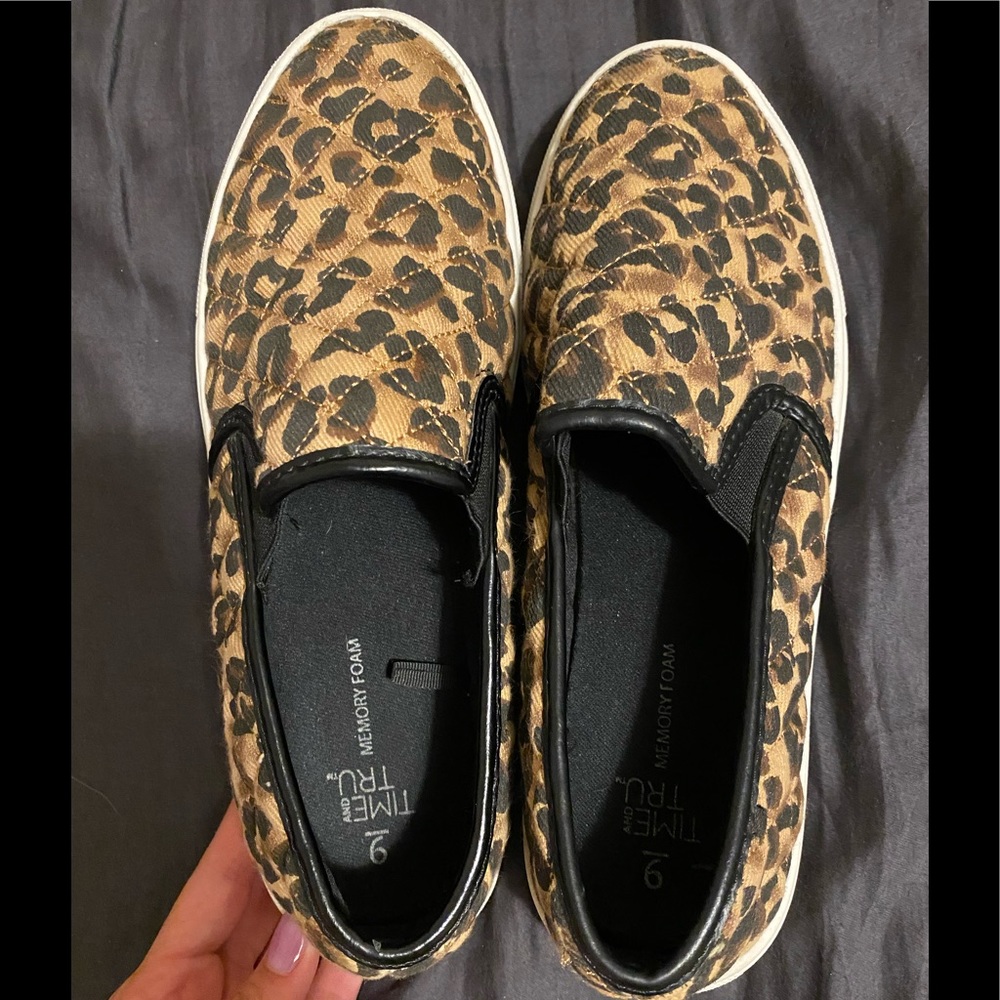 leopard slip on shoes